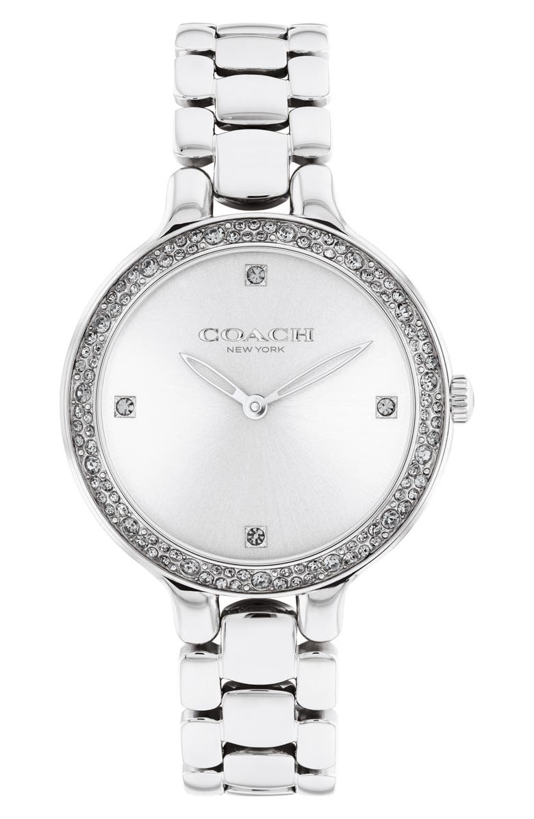 COACH Chelsea Bracelet Watch, 32mm, Main, color, Silver