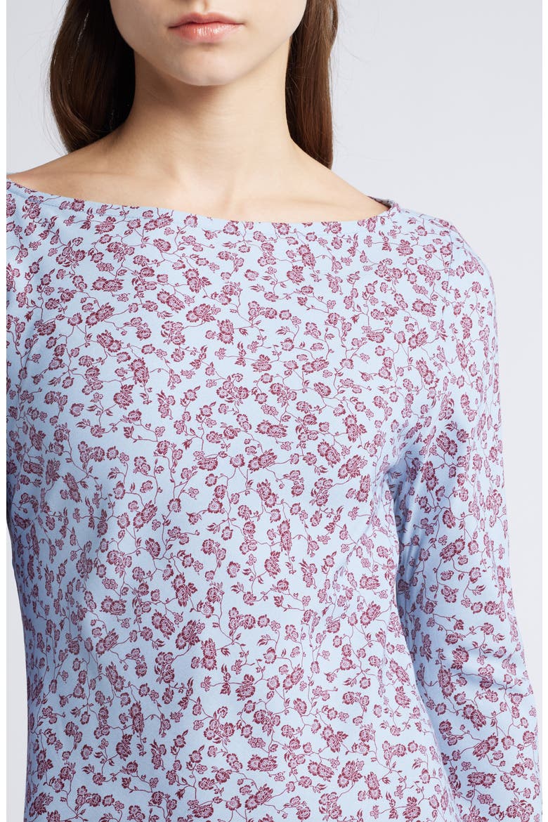 Lilou Floral Long Sleeve Crepe Maxi Dress, Alternate, color, AMARYLLIS FLORAL BLUE