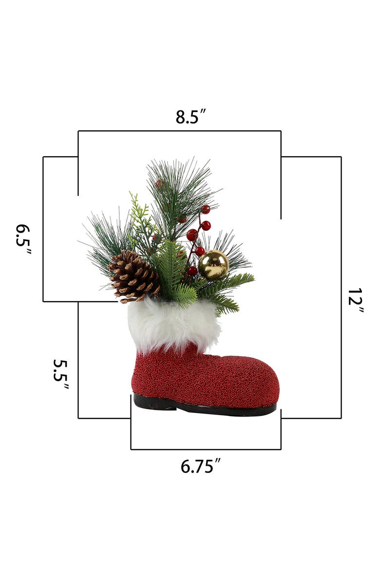 FLORA BUNDA Christmas Mix In Santa Boot Decor, Alternate, color, Red
