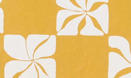 Aloha Collection Small Pua Check Water Resistant Tyvek® Zip Pouch In Yellow