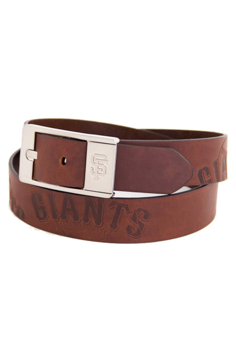 EAGLES WINGS Men's Brown San Francisco Giants Brandish Leather Belt, Alternate, color, Brown