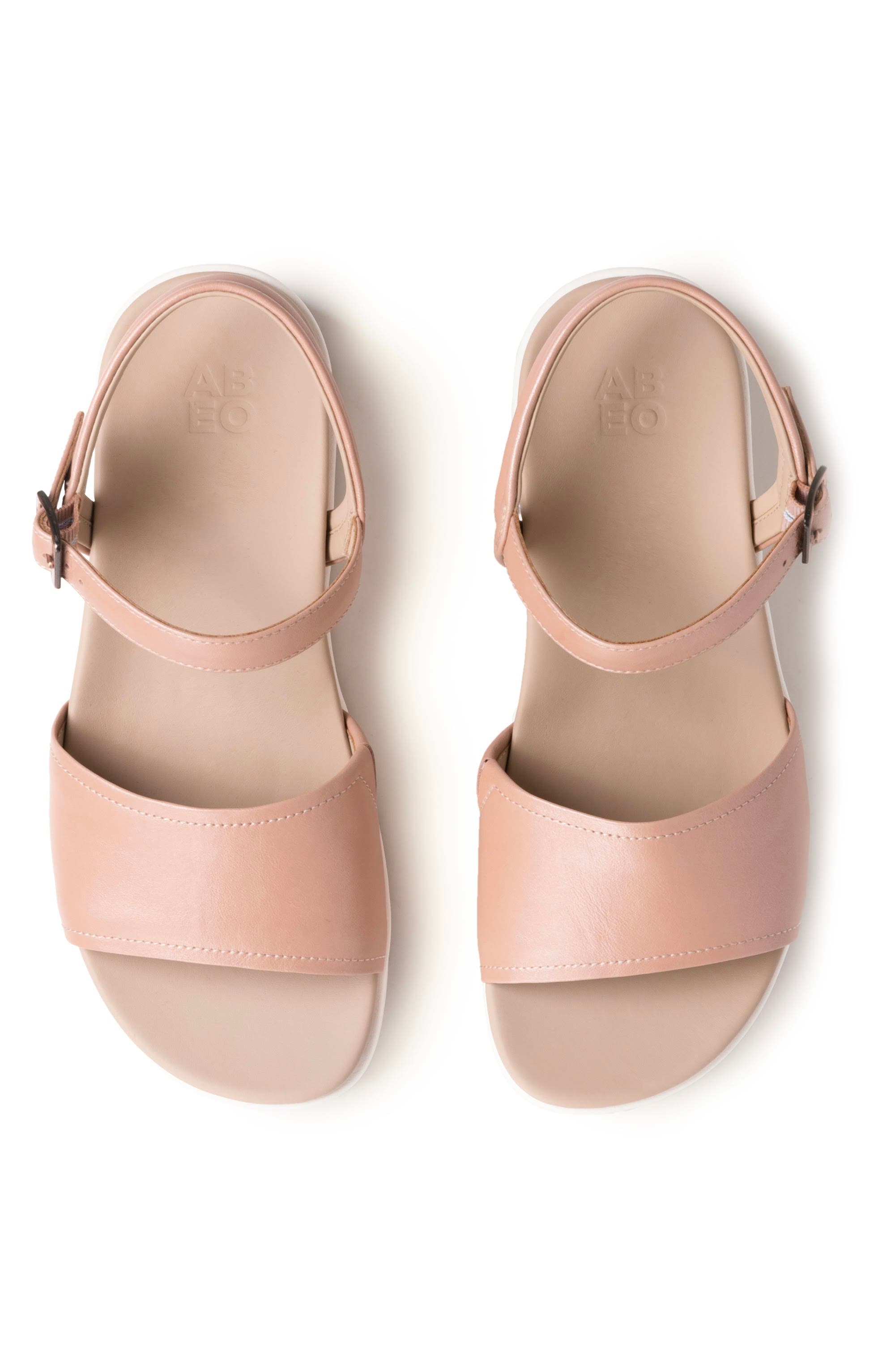 Solstice Buckle Sandal, Alternate, color, Rose Gold Leather - Metatarsal