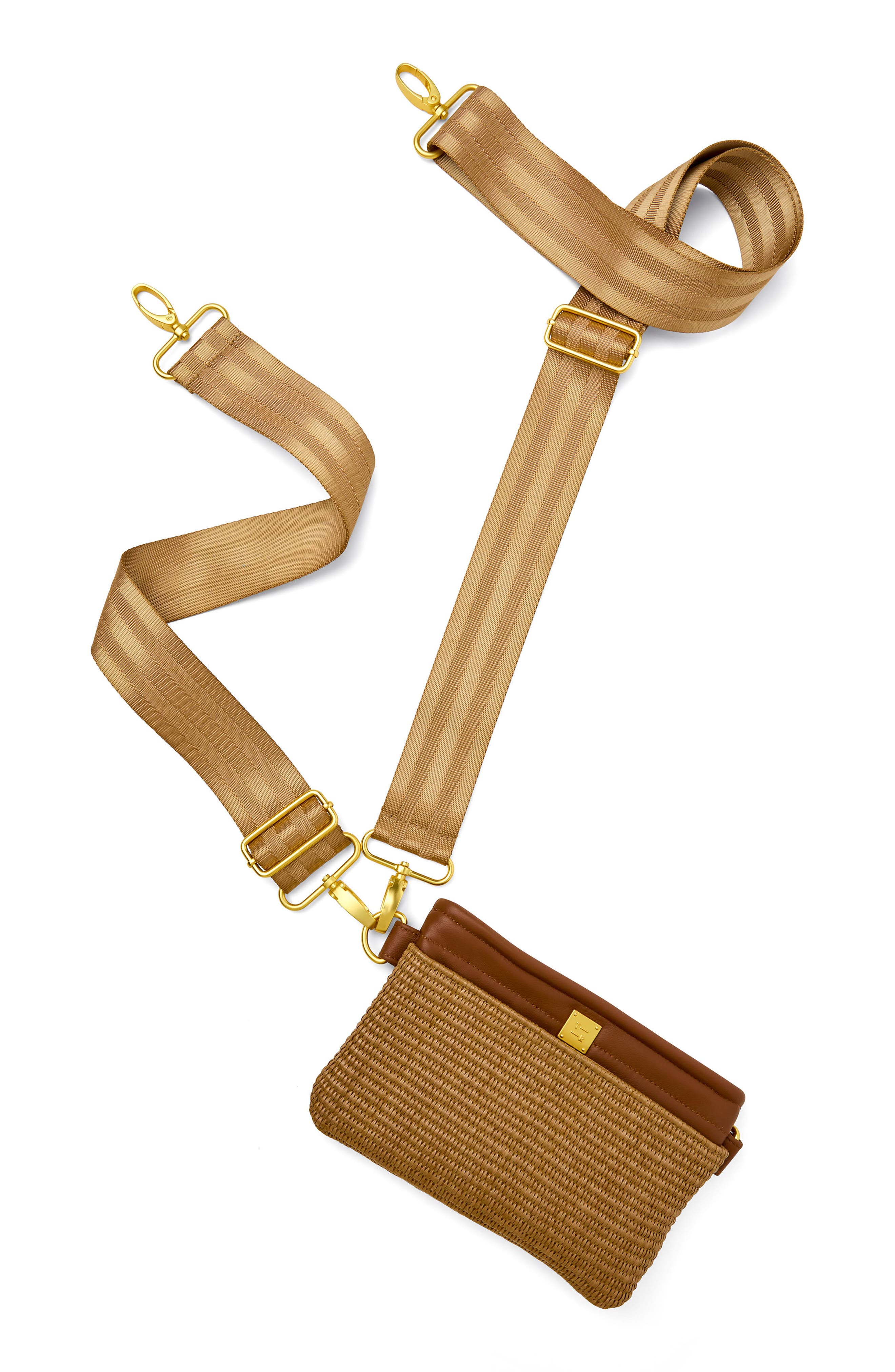 THINK ROYLN Raffia Convertible Belt Bag, Alternate, color, Sand Dune Raffia And Mocha