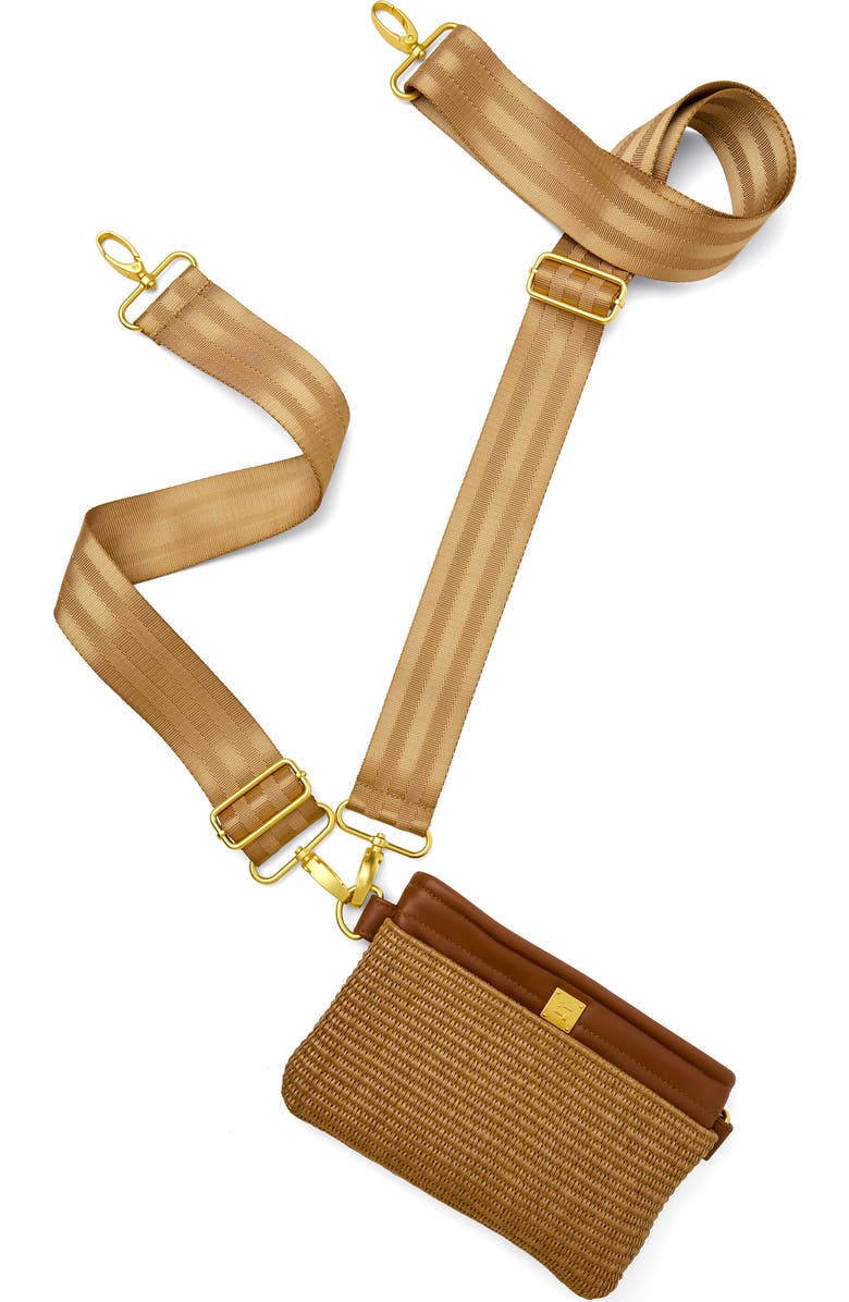 THINK ROYLN Raffia Convertible Belt Bag, Alternate, color, Sand Dune Raffia And Mocha