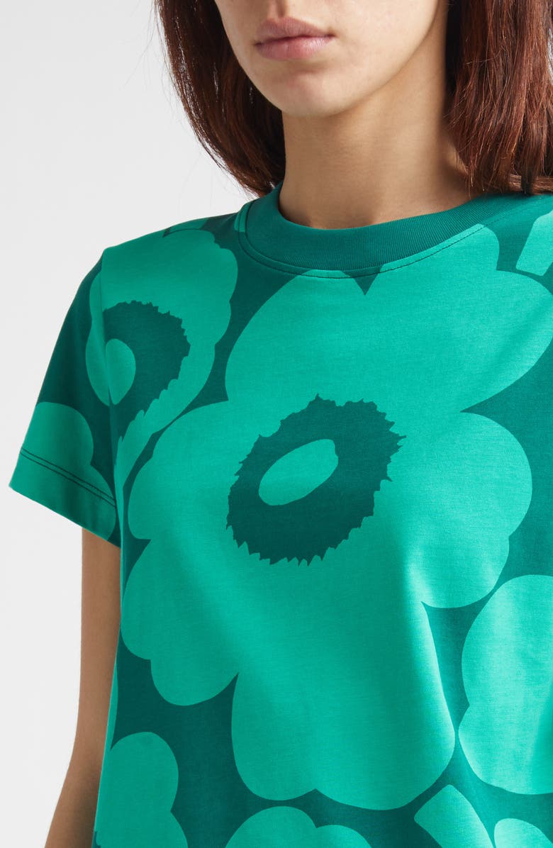 Marimekko Heleys Unikko Cotton T-Shirt, Alternate, color, Green Dark Green