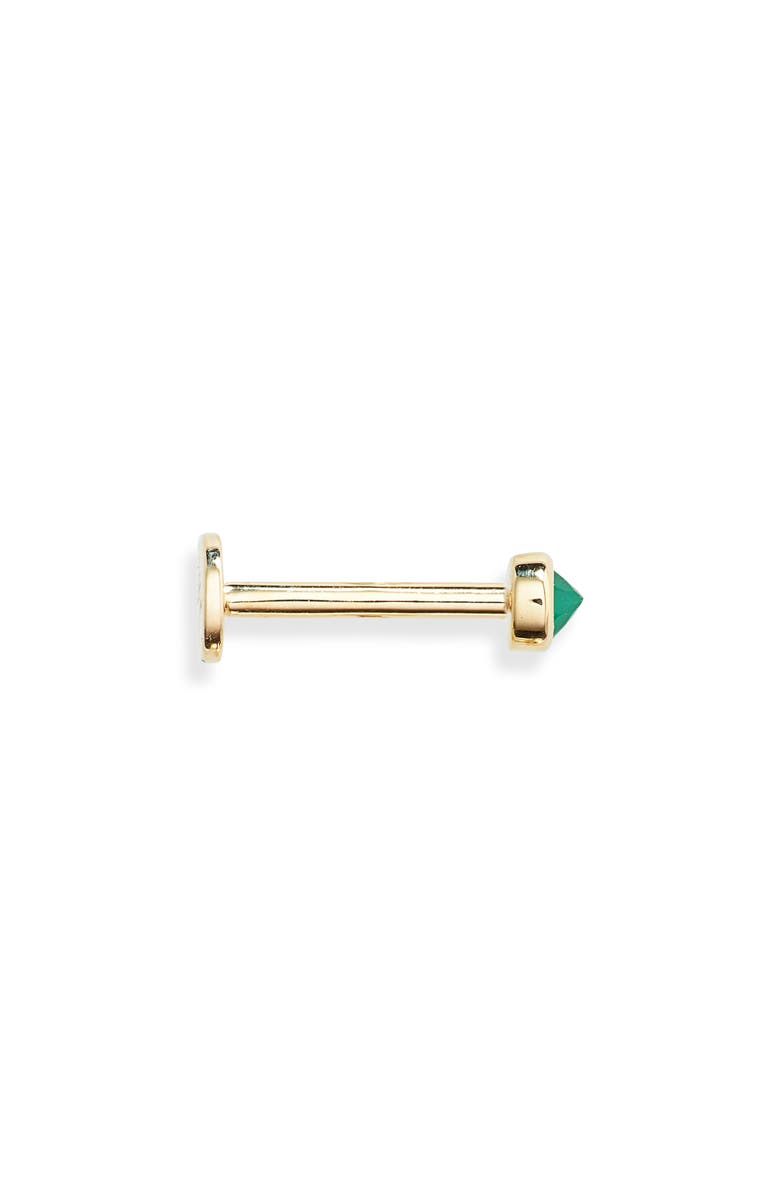 Monica Vinader Siren Mini Green Onyx Single Stud Earring, Alternate, color, Gold