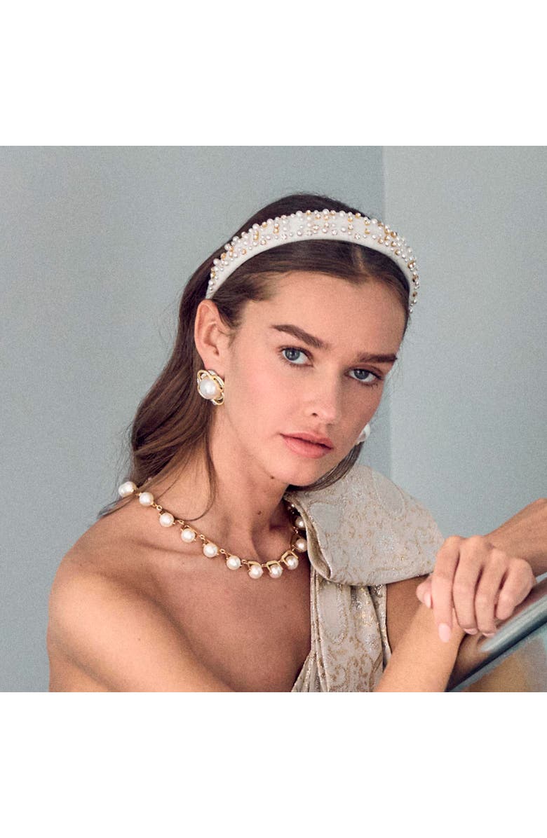 Lele Sadoughi Pinball Necklace, Alternate, color, Pearl 100