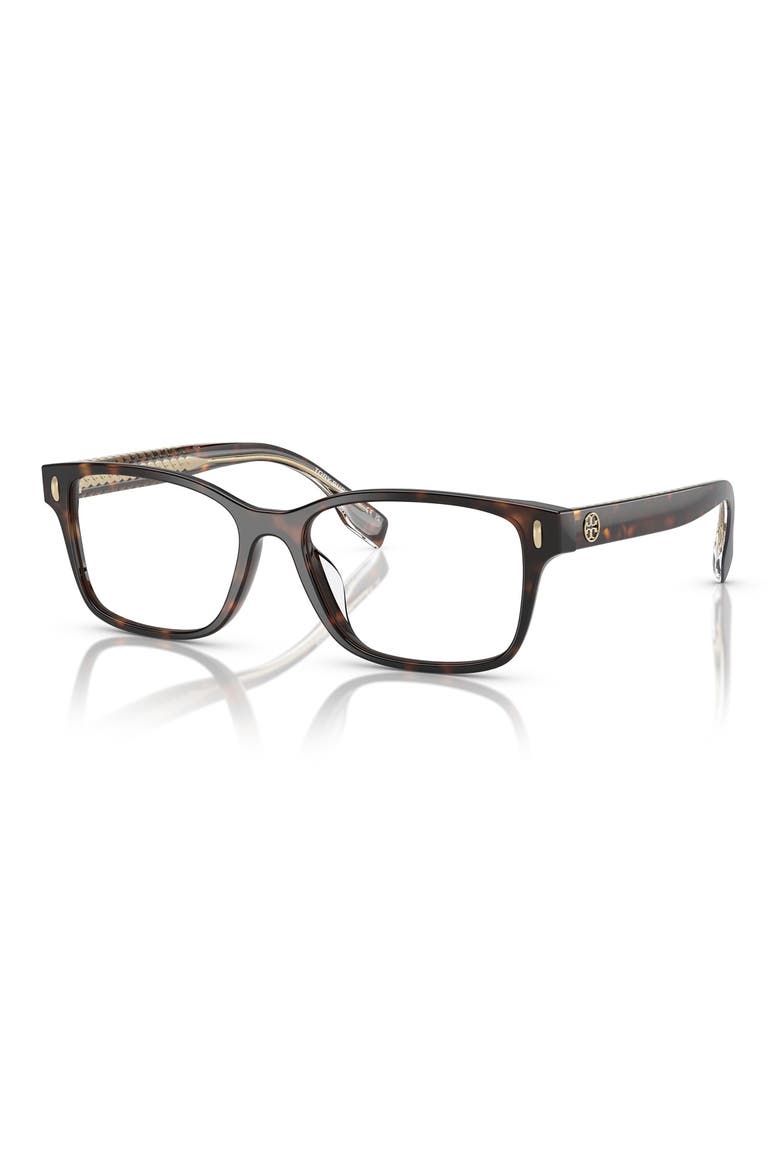 49mm Rectangular Optical Glasses, Alternate, color, DARK TORT