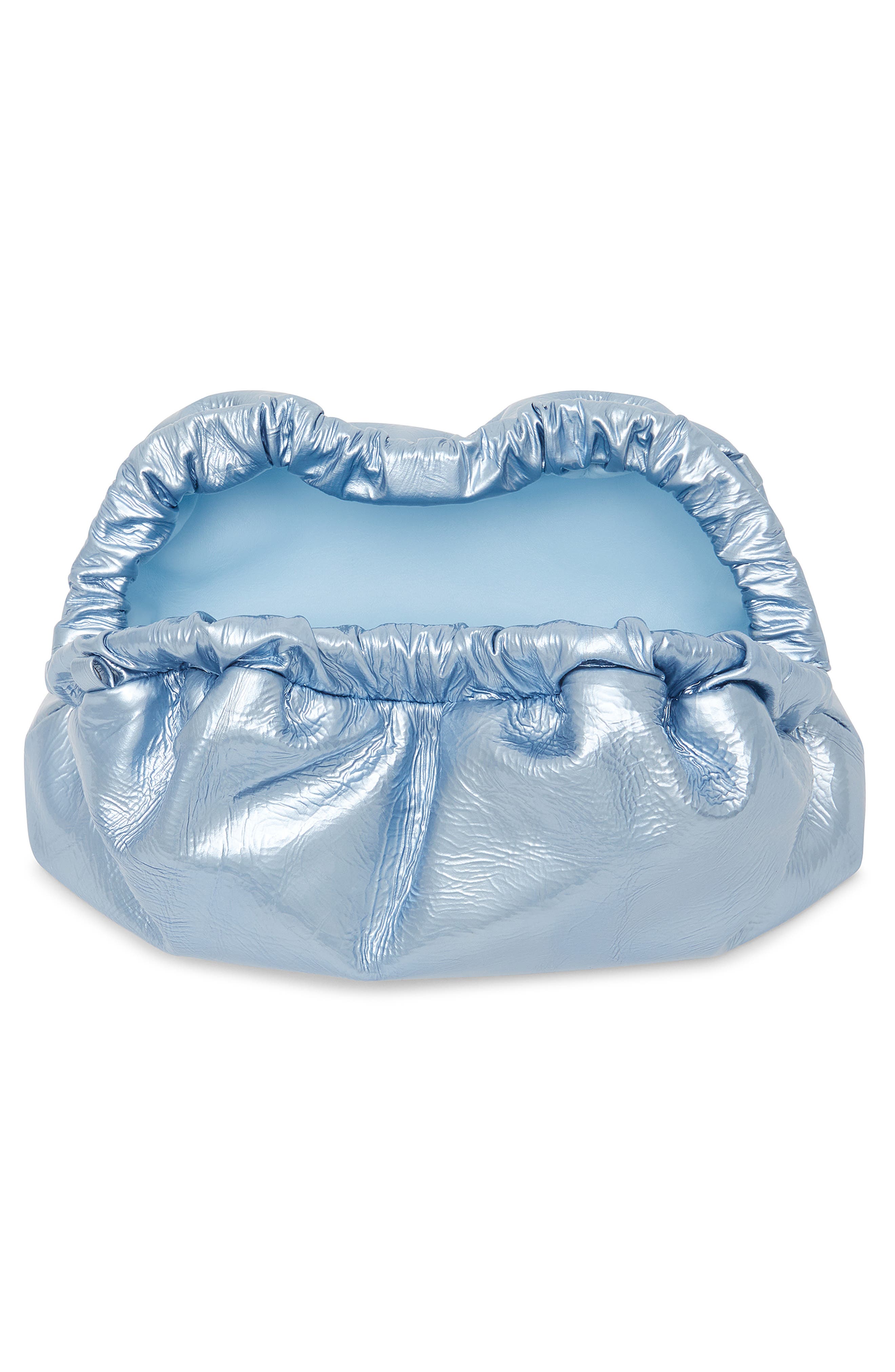 Mansur Gavriel Mini Cloud Crinkled Metallic Patent Leather Clutch, Alternate, color, 