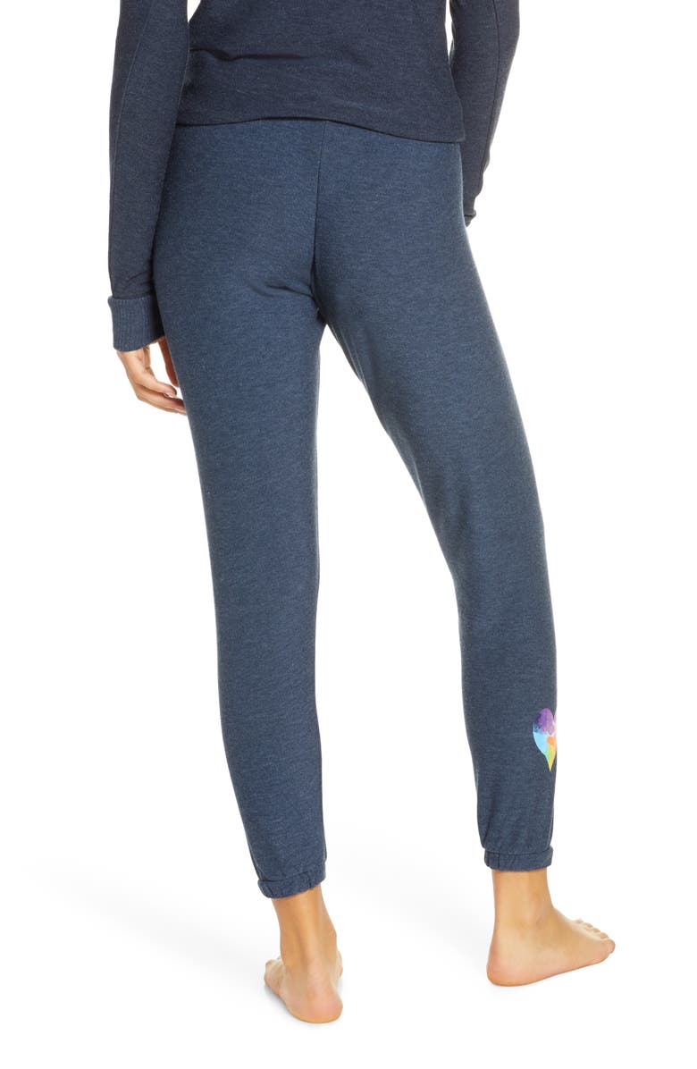 Chaser Rainbow Heart Knit Lounge Jogger Pants, Alternate, color, 