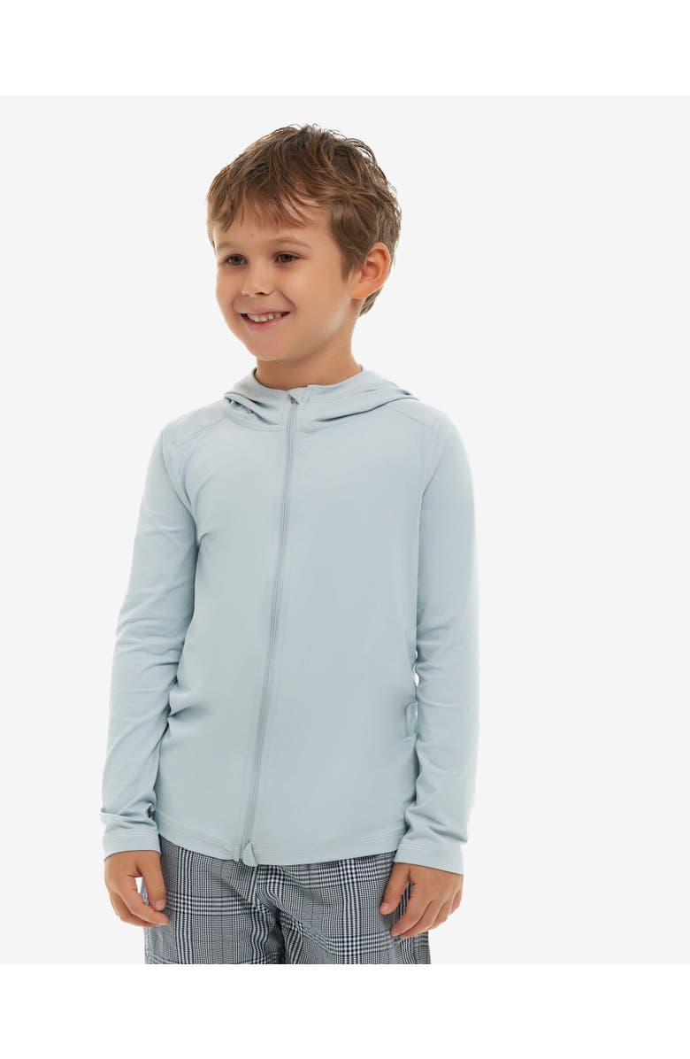 BloqUV Kid's Full Zip Hoodie Top, Alternate, color, Soft Gray