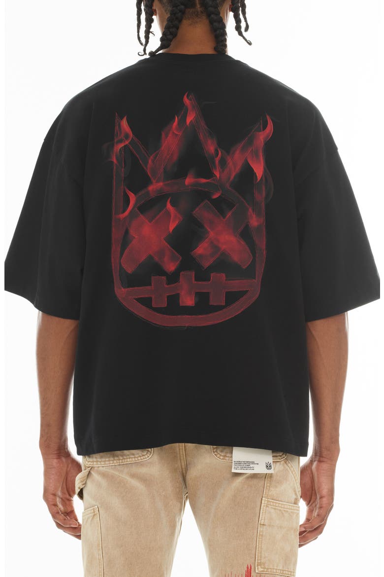 Fire Oversize Graphic T-Shirt, Alternate, color, BLACK
