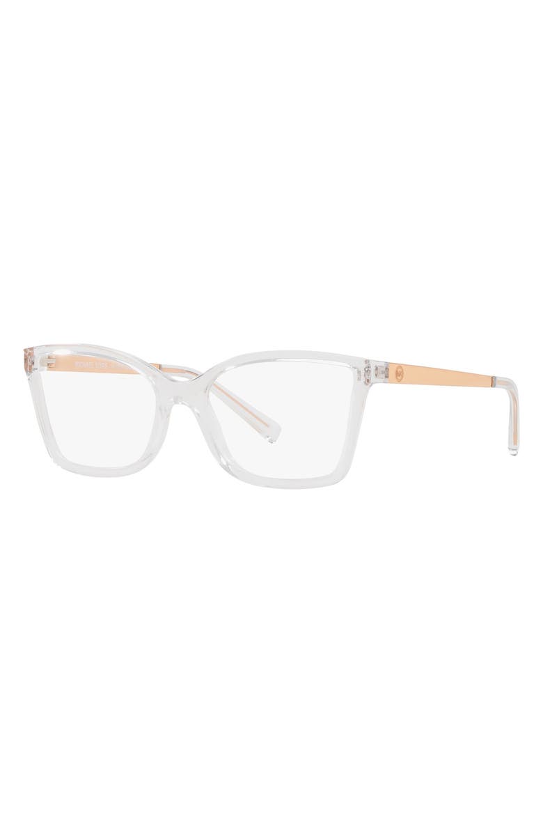 Michael Kors 54mm Rectangular Optical Glasses, Alternate, color, Crystal