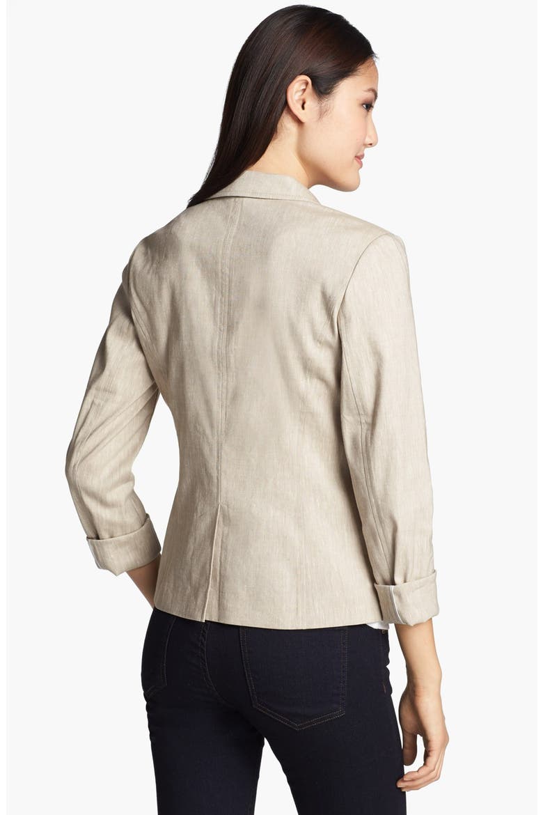 Linen Blend Blazer, Alternate, color, KHAKI