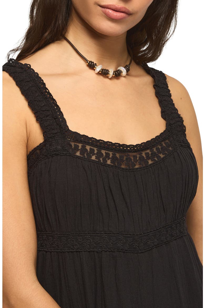 Lace Yoke Jumpsuit, Alternate, color, CAVIAR