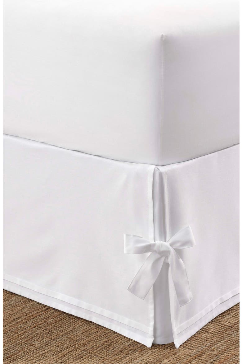 La Classics Ticking Stripe Blue 1-Piece King Bedskirt, Alternate, color, WHITE