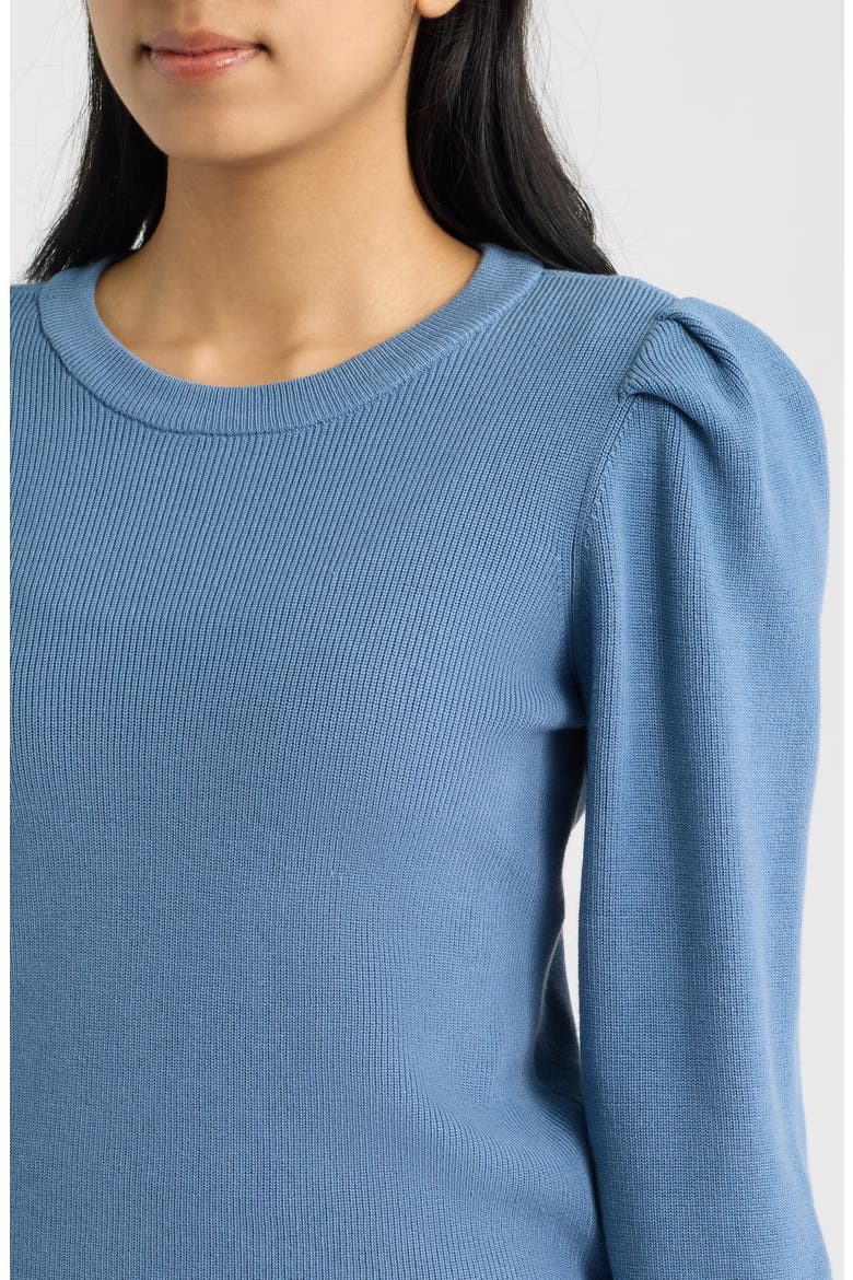 Puff Shoulder Sweater, Alternate, color, DUTCH BLUE