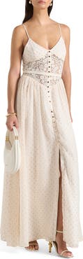 Manière De Voir Rosie Lace Corset Maxi Dress