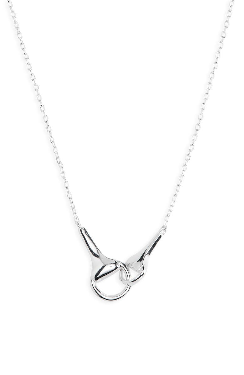 Argento Vivo Sterling Silver Equestrian Interlocking Pendant Necklace, Main, color, Silver