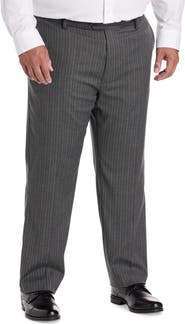 Oak Hill by DXL Big & Tall Waist Relaxer Pinstripe Suit Pants