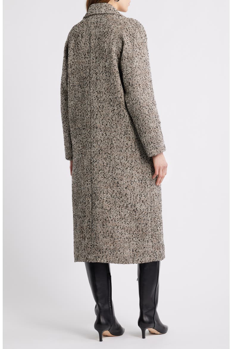 Herringbone Tweed Coat, Alternate, color, BROWN- BLACK TWEED