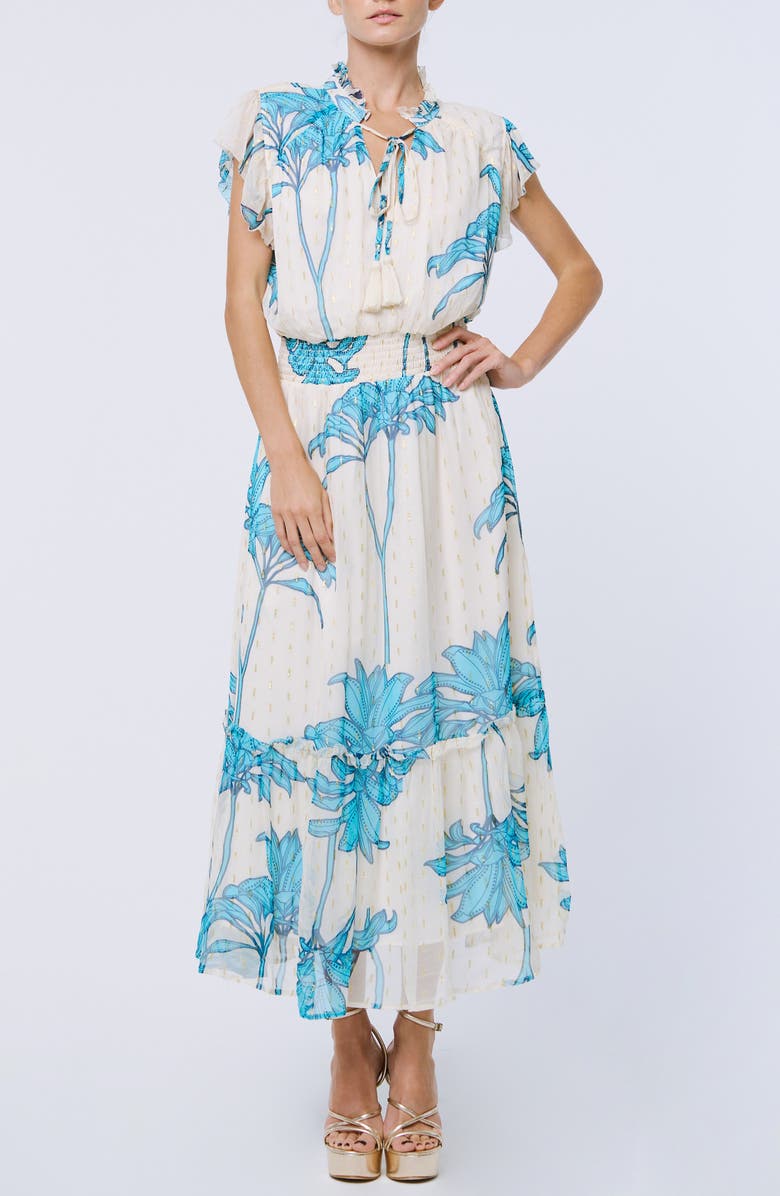 CIEBON Phoebe Clip Dot Midi Dress, Main, color, 