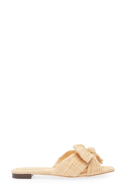 Loeffler Randall Daphne Pleated Knot Flat Sandals In Natural