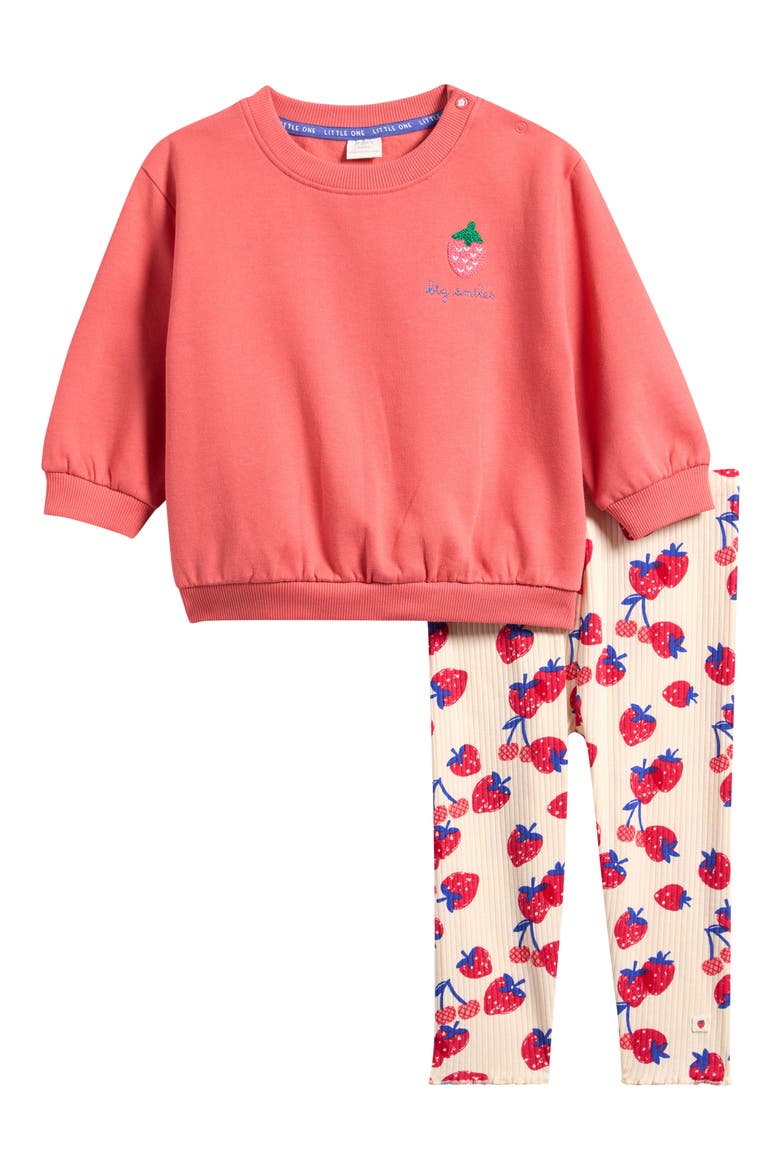 Berry Sweatshirt & Leggings Set, Main, color, RED