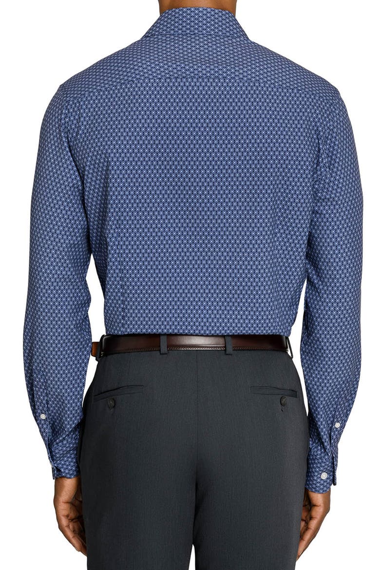 Circle Geo Performance Dress Shirt, Alternate, color, NAVY/ PURPLE