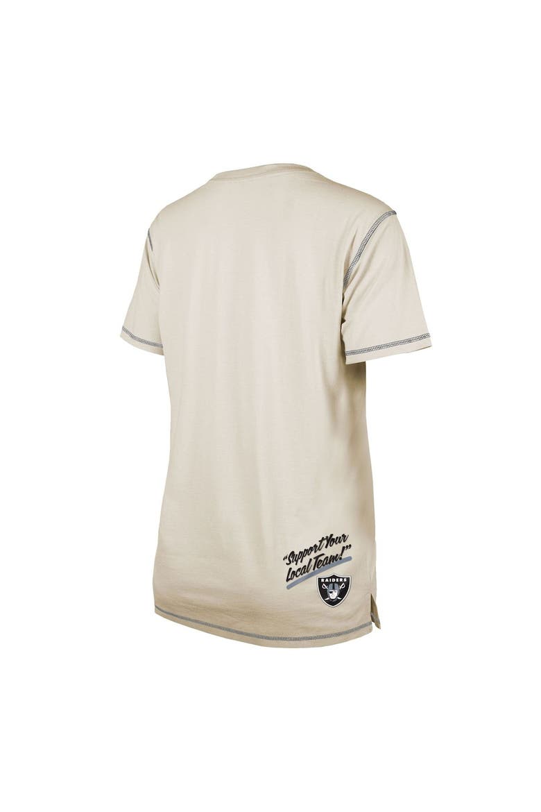 Women's New Era Cream Las Vegas Raiders Split T-Shirt, Alternate, color, Cream