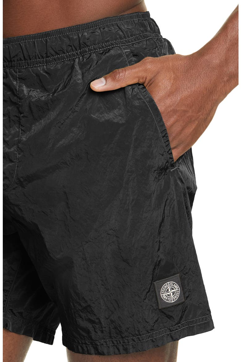 Nylon Swim Trunks, Alternate, color, BLACK