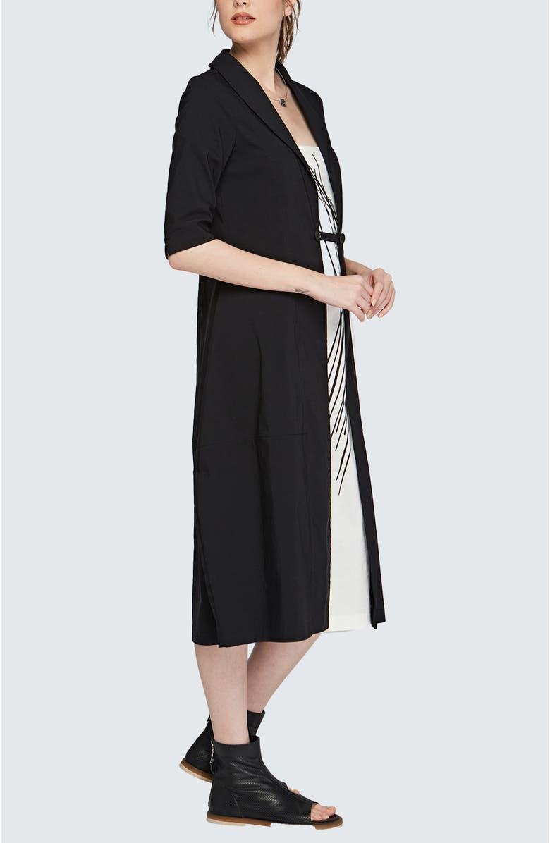 LUUKAA Iris Printed Cotton Jersey Dress, Alternate, color, Black