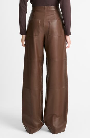Leather Wide Leg Utility Pants