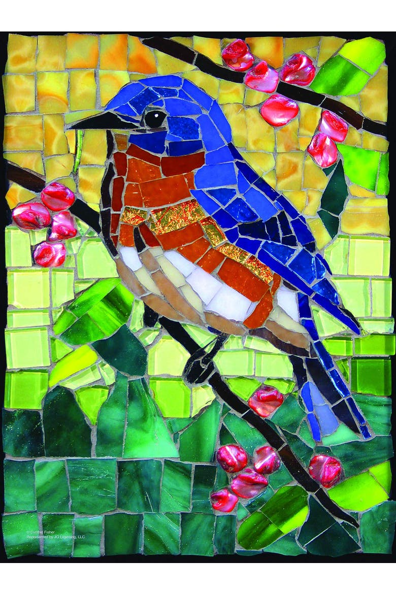 Stained Glass Bluebird 1000 piece Jigsaw Puzzle for Adults, Alternate, color, Multicolor