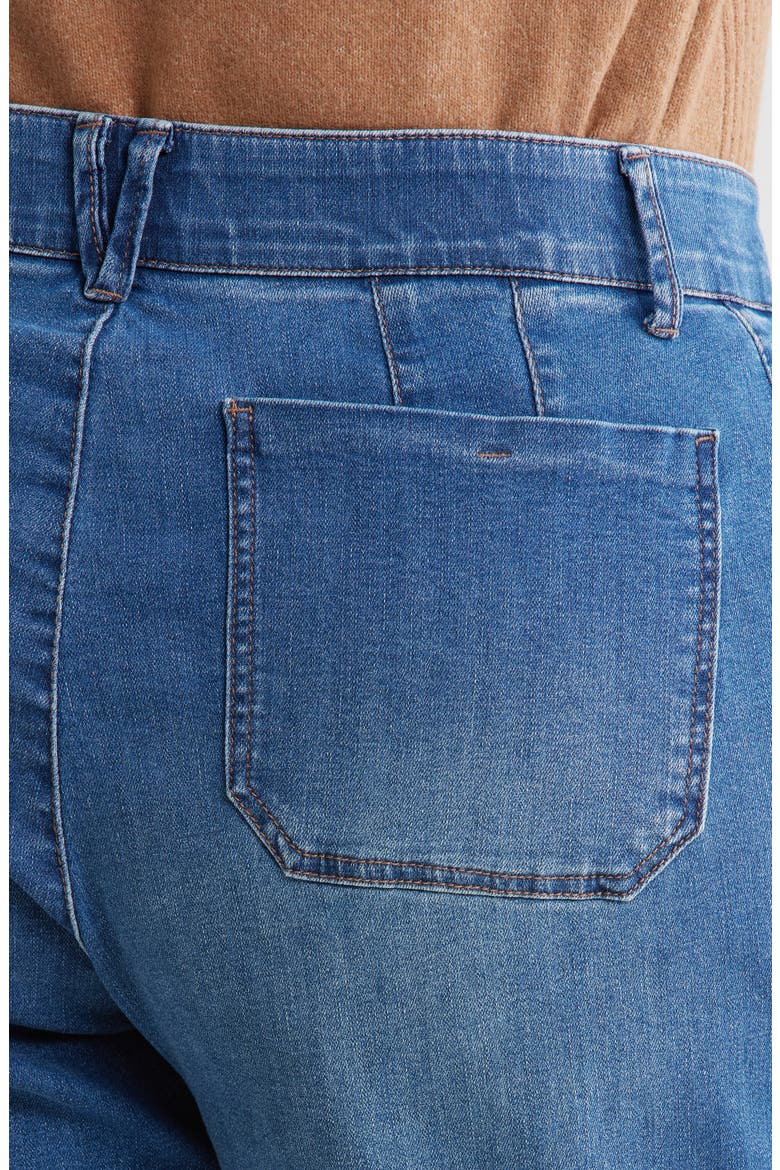 Patch Pocket High Waist Wide Leg Jeans, Alternate, color, BLUE
