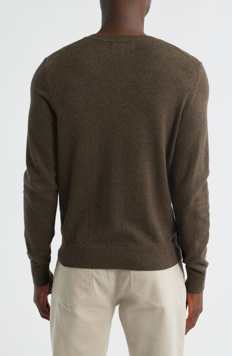 Nordstrom Cotton & Cashmere V-Neck Sweater, Alternate, color, Brown Desert Heather