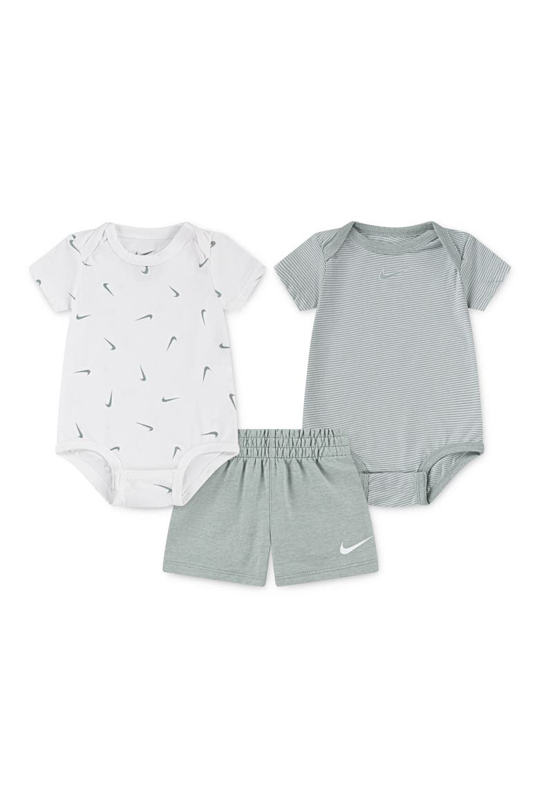 Kids' Stripe & Swooshfetti 3-Piece Set, Main, color, MICA GREEN HEATHER