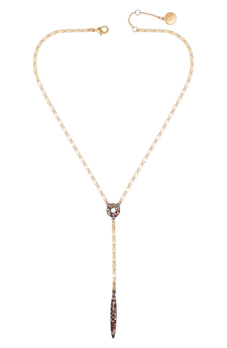 Vince Camuto Pavé Lariat Necklace, Alternate, color, Gold Tone