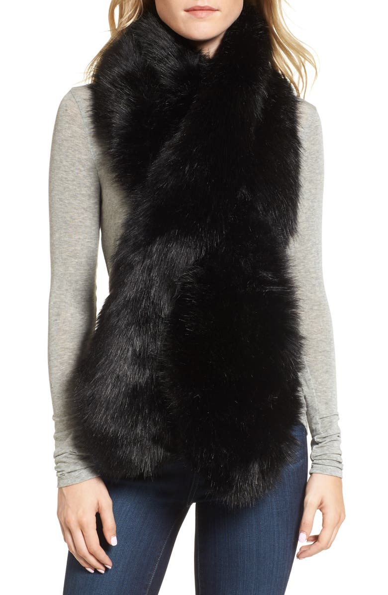Sole Society Oversize Faux Fur Wrap, Main, color,