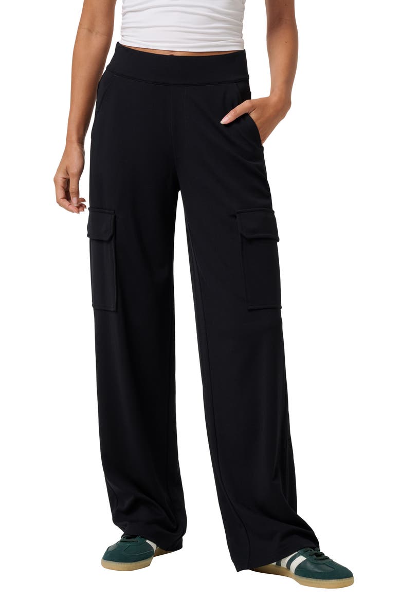 Friday Ponte Utility Pants, Main, color, BLACK