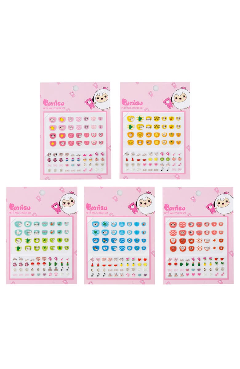 Puttisu Water Based Peel Off Kids Nail Polish and Sticker Deluxe Set, Alternate, color, Snowcone