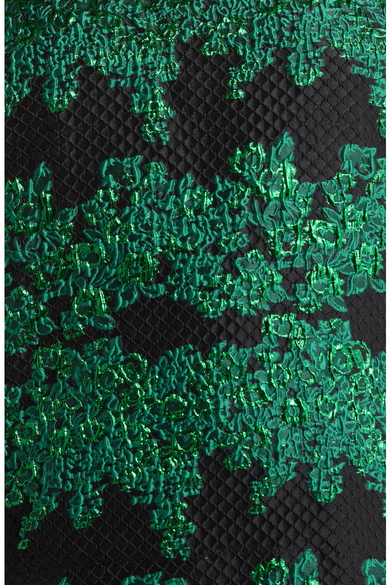 Elyna Jacquard Tavia Split Neck Top, Alternate, color, GREEN-BLACK