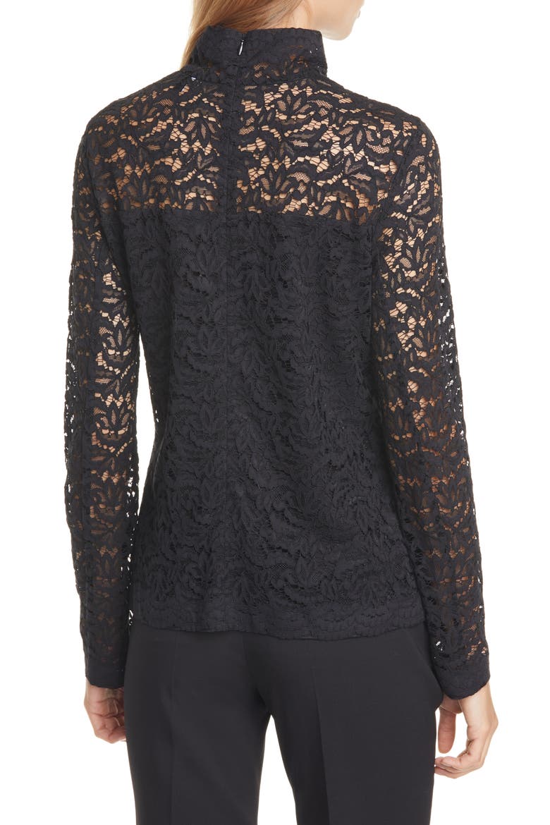Bellini Lace Blouse, Alternate, color, BLACK