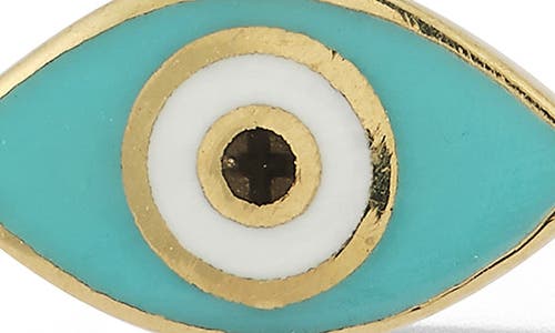 Ember Fine Jewelry 14k Gold Enamel Evil Eye Drop Huggie Hoop Earrings In Gold