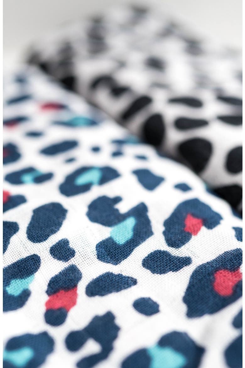 2-Pack Animal Sensory Organic Cotton Muslin Blankets, Alternate, color, ANIMAL PRINT MIXED