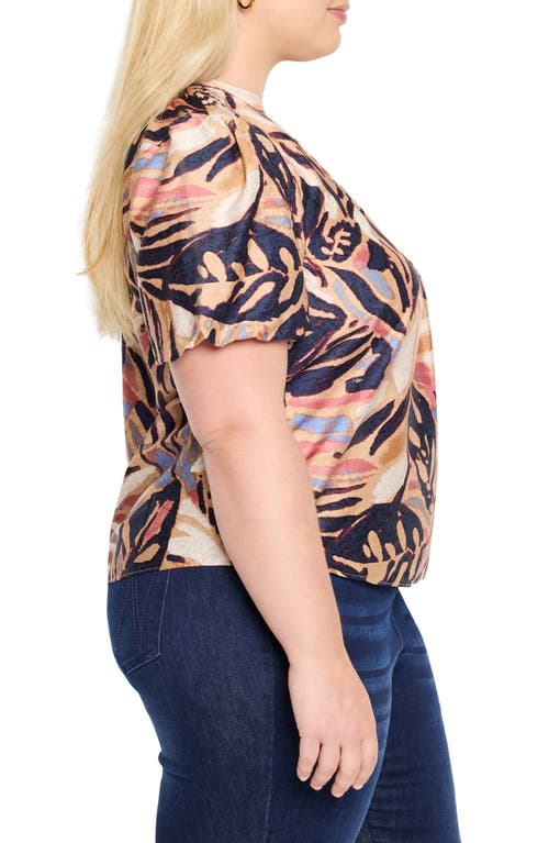 Nic + Zoe Nic+zoe Terra Cotta Garden Cotton Top In Black