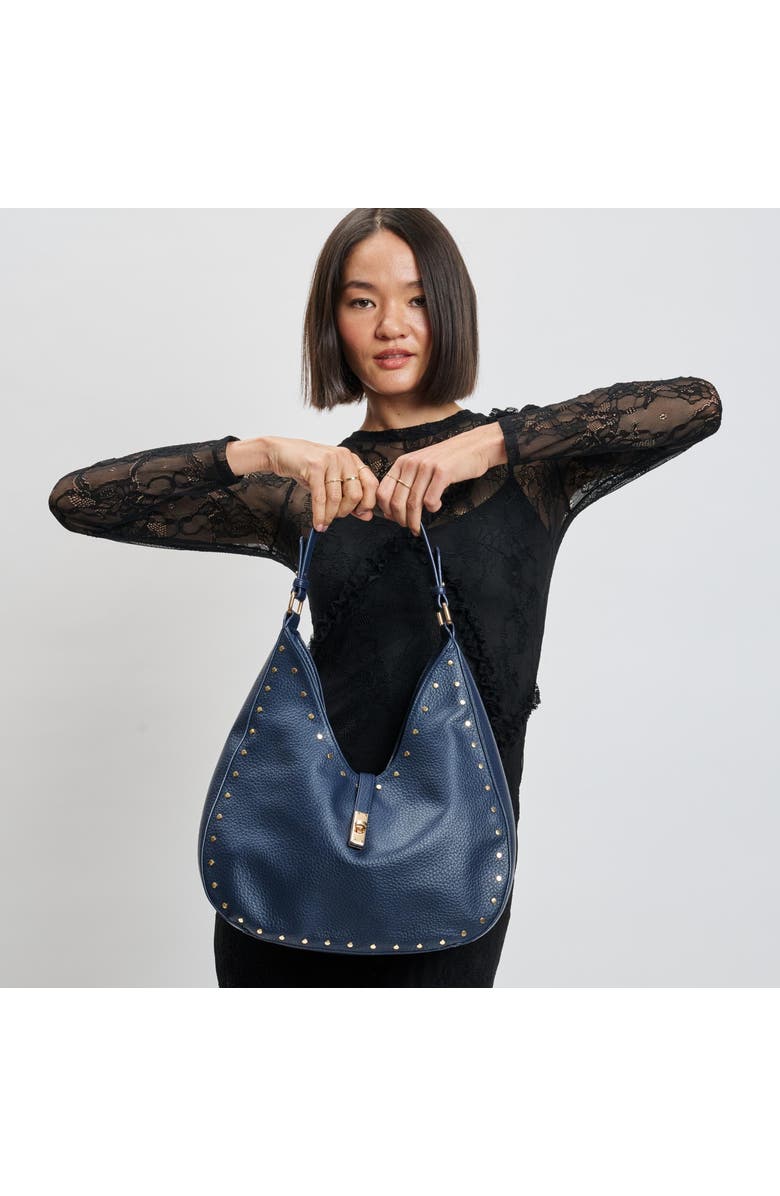 URBAN EXPRESSIONS HANDBAGS Expressions Midnight Oliva Hobo Bag - Chic Vegan Leather Handbag, Main, color, Midnight