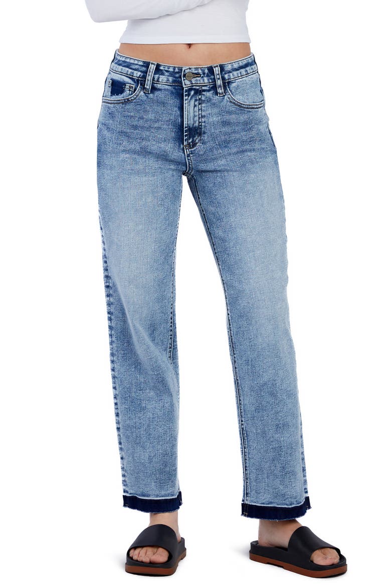 Release Hem Straight Leg Jeans, Main, color, MAJESTIC BLUE