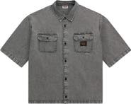 GUESS ORIGINALS Go Boxy Denim Short Sleeve Button-Up Shirt