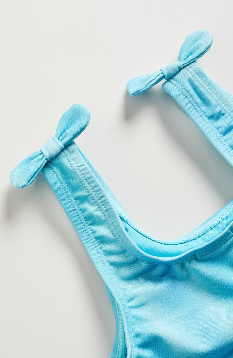 Tucker + Tate Kids' Bow Two-Piece Swimsuit, Alternate, color, Turquoise Cool Lurex Stripe